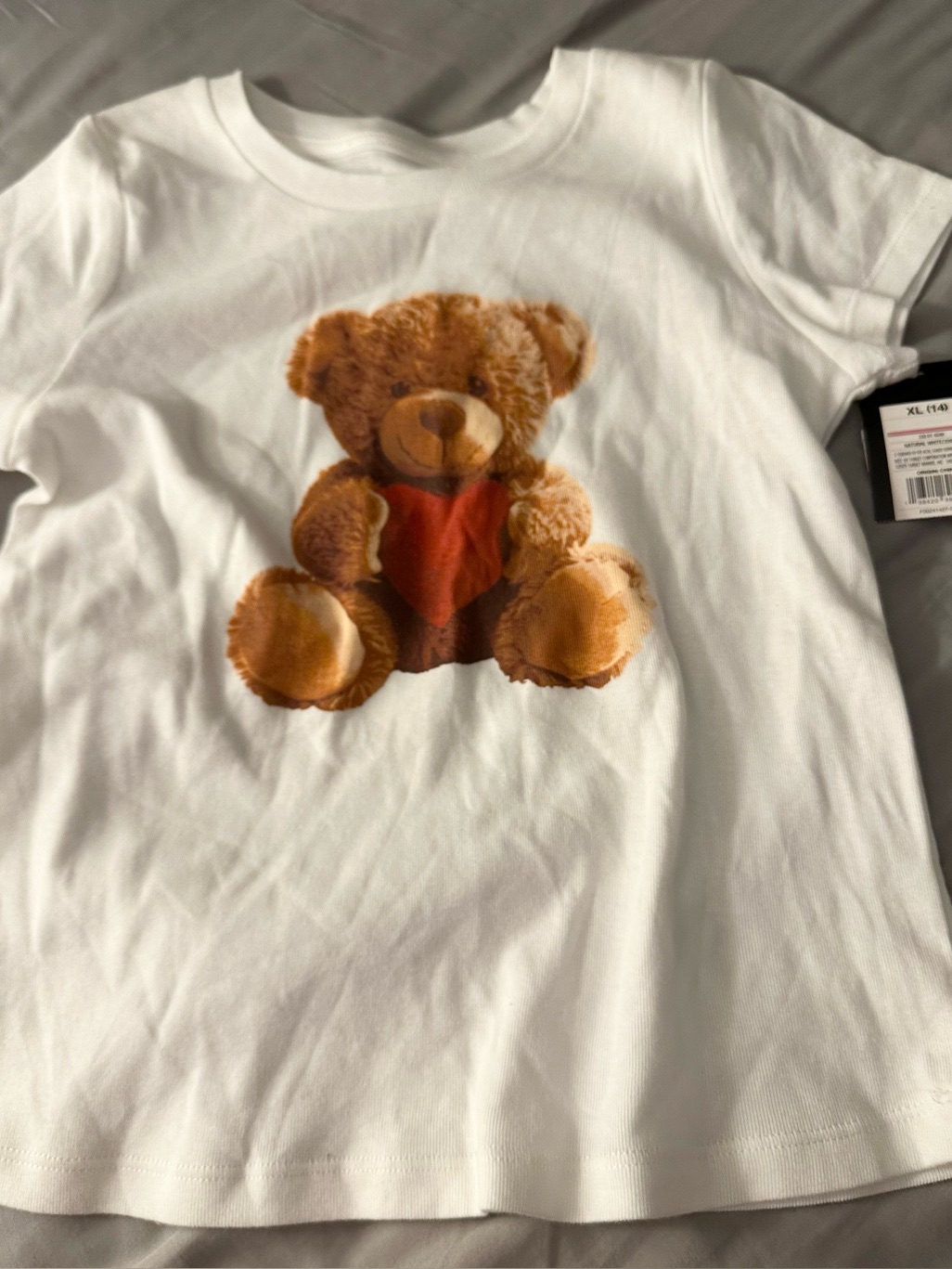 Art Class Natural White Xl Tee With Pink Tag Accent